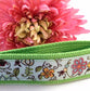 Floral Ribbon Key Fob in Aqua Lime