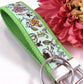 Floral Ribbon Key Fob in Aqua Lime