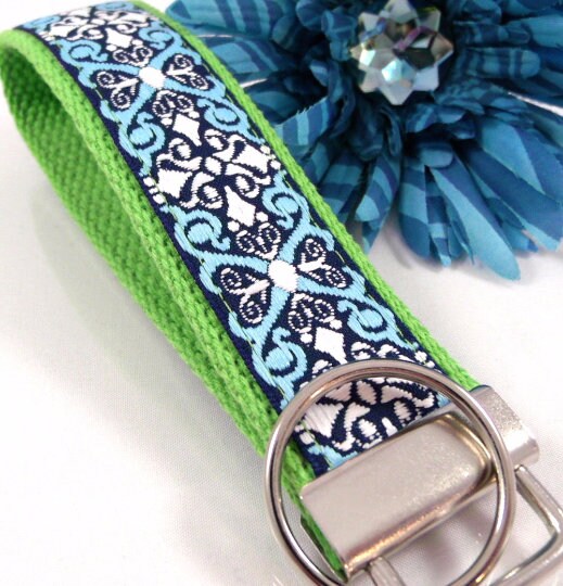 Handmade Jacquard Ribbon Keychain, College Graduation Gift for her, I Miss You Gift, Mom Gift from Son