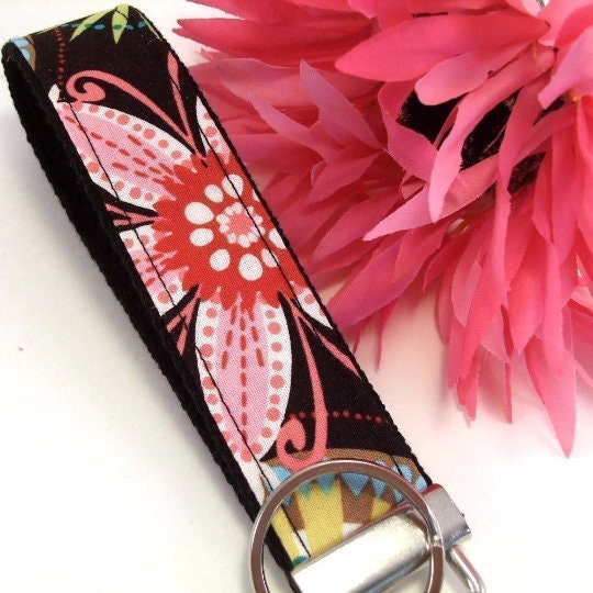 Wrist Keychain Key Fob - Carnival Bloom