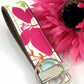 Wristlet Keychain Key Fob - Retro Flowers