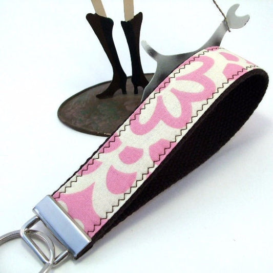 Handmade Floral Wristlet Keychain, Amy Butler Floral Fabric, College Graduation Gift for her, Good luck gifts