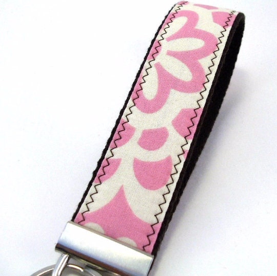 Handmade Floral Wristlet Keychain, Amy Butler Floral Fabric, College Graduation Gift for her, Good luck gifts