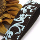 Powder Blue Brown Boho Floral Keylette