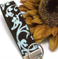 Powder Blue Brown Boho Floral Keylette
