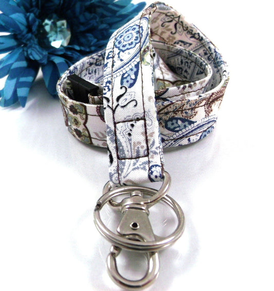 Paisley Floral Breakaway Lanyard with ID Holder