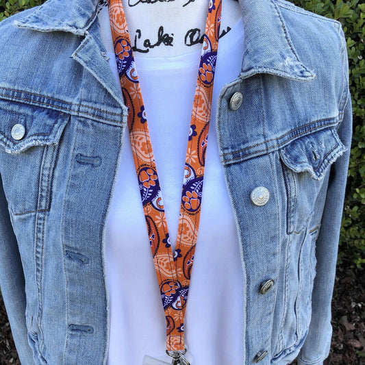 Clemson | Lanyard | Approved Crafter License Holder | Badge Holder | Lanyards | Teacher Lanyard | ID Holder | Lanyard for Keys
