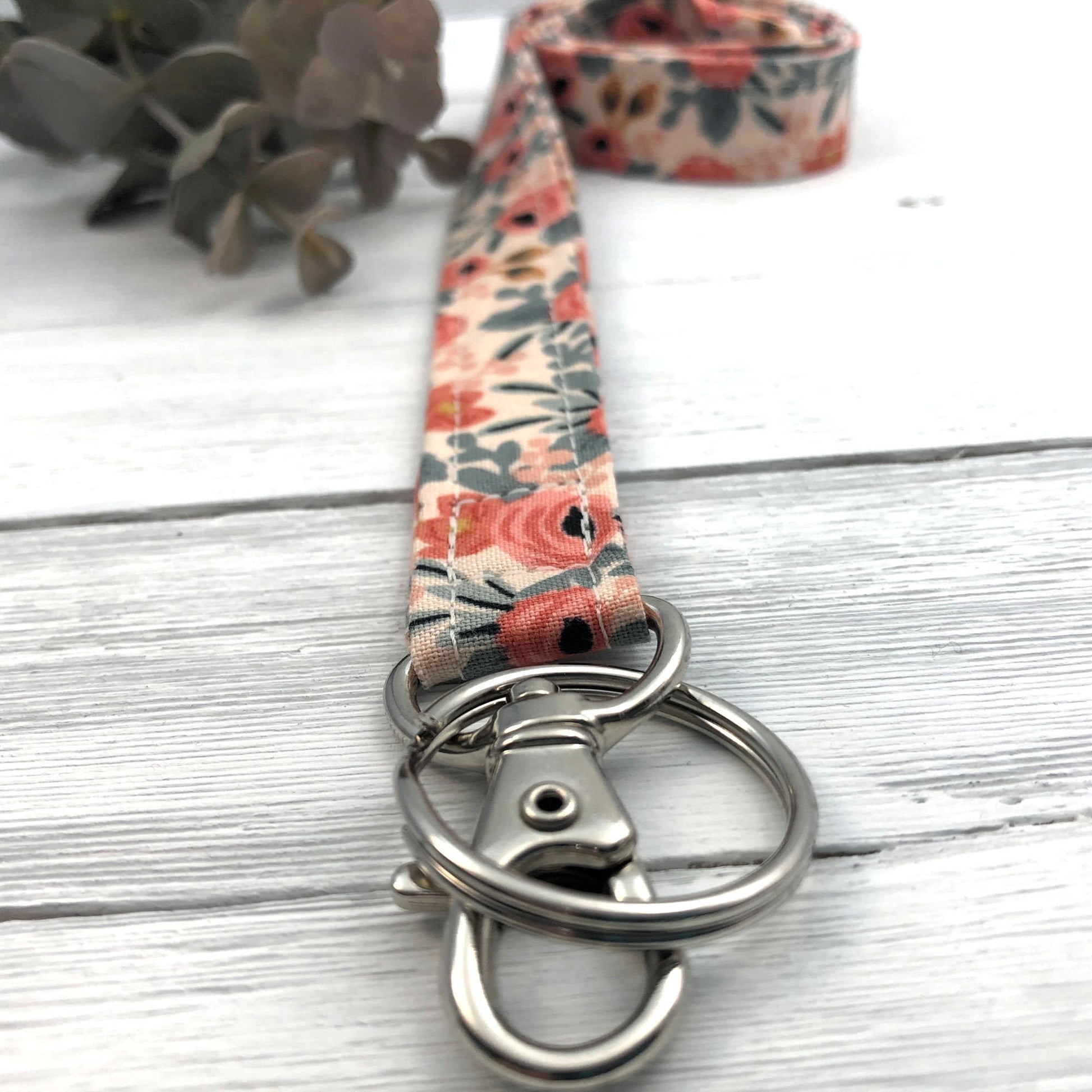 Rifle Paper Co Rosa Lanyard | Fabric Lanyard | Badge ID Holder | Name Tag Lanyard | Keychain | Lanyard for Keys | Floral Key Holder