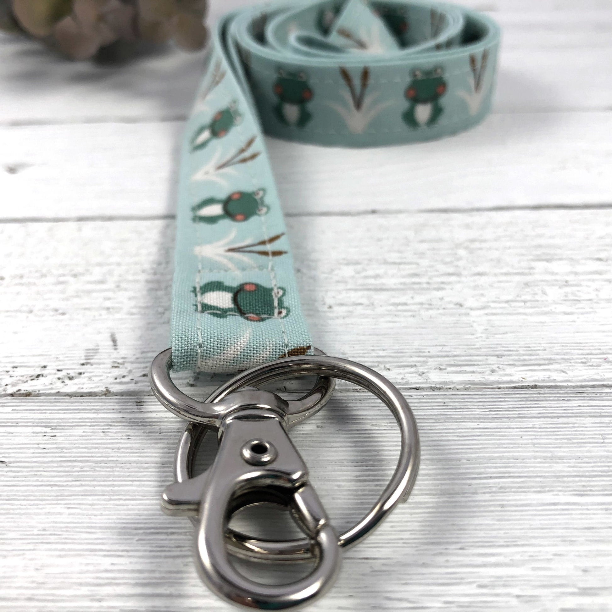 Frog Lanyard | Lanyard Necklace | Fabric Lanyard | Badge ID Holder |Frog Badge Holder |  Lanyard for Keys | Frog Gifts
