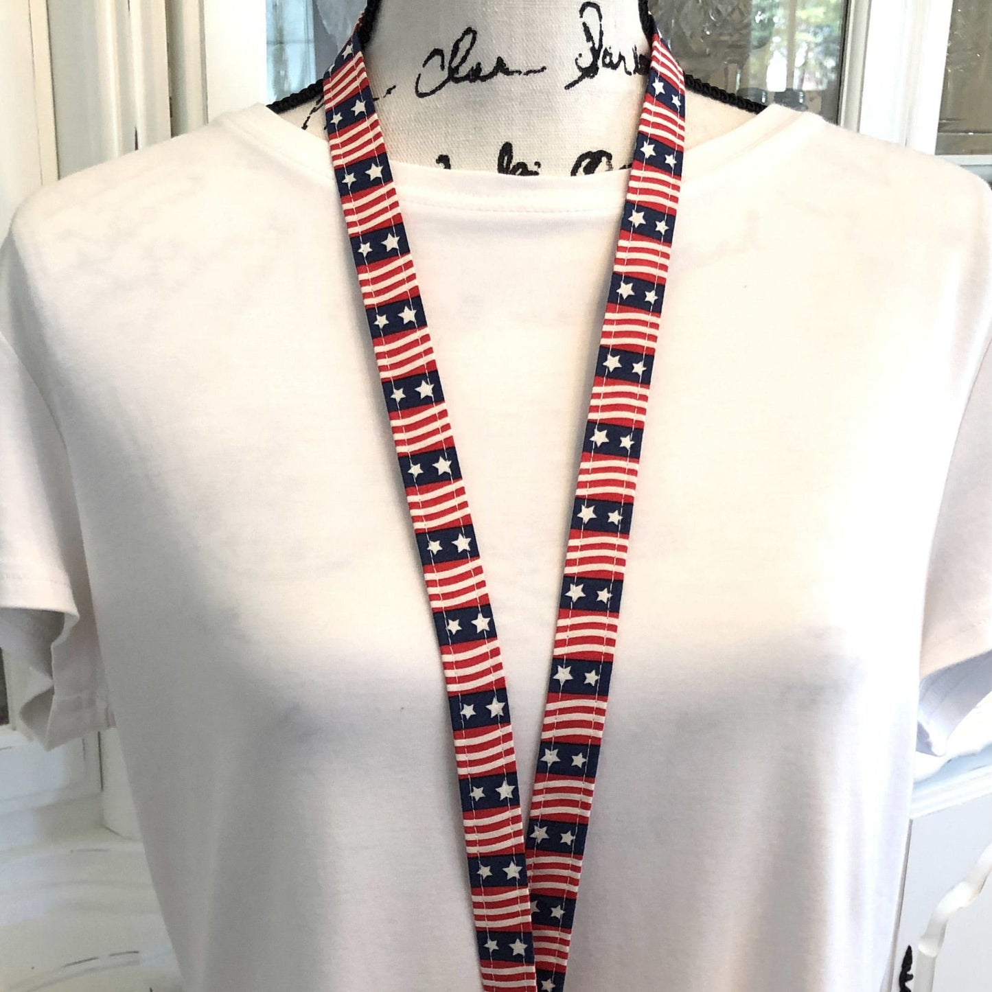Patriotic Fabric Lanyard for Badges