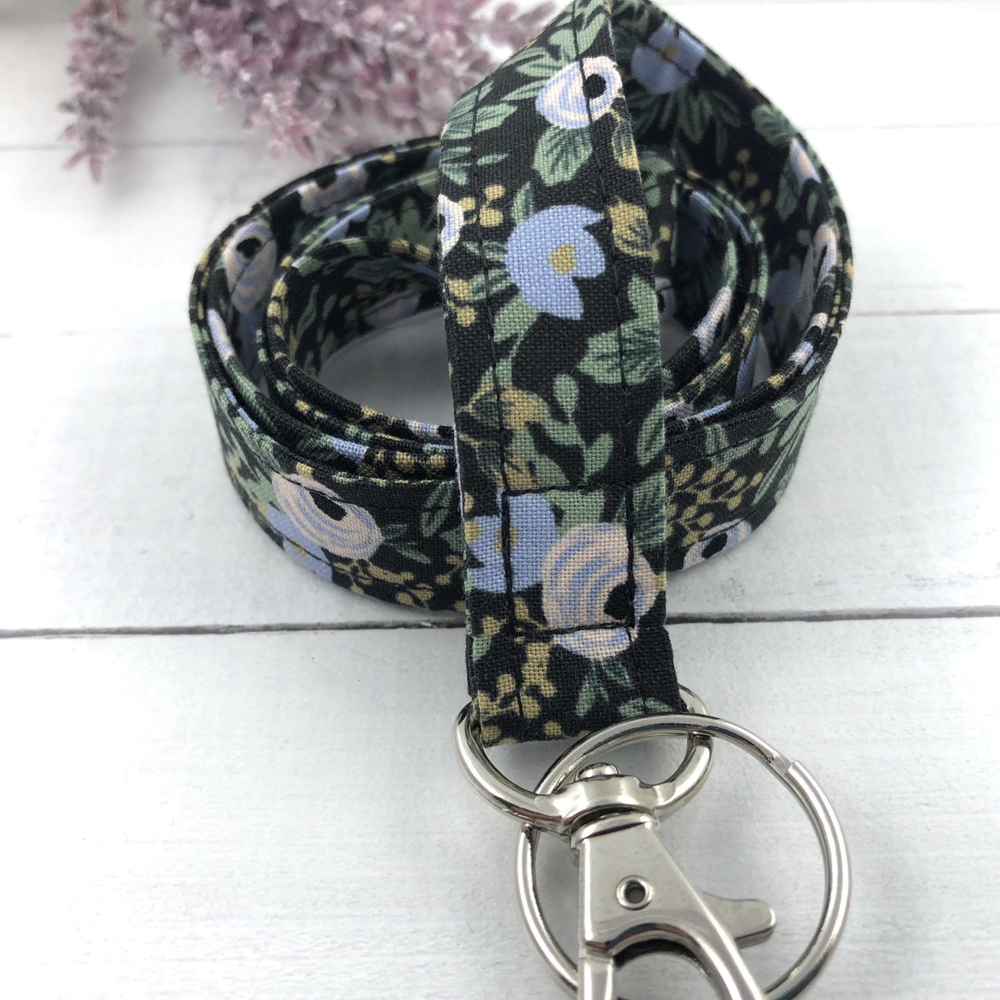 Rifle Paper Co Rosa Lanyard | Fabric Lanyard | Badge ID Holder | Name Tag Lanyard | Keychain | Lanyard for Keys | Floral Key Holder