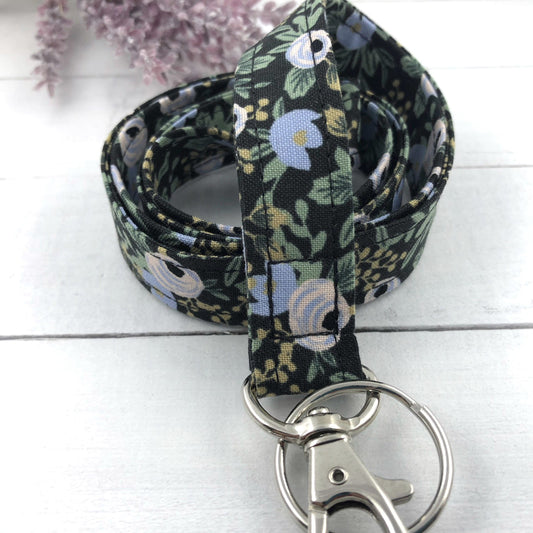Rifle Paper Co Rosa Lanyard | Fabric Lanyard | Badge ID Holder | Name Tag Lanyard | Keychain | Lanyard for Keys | Floral Key Holder
