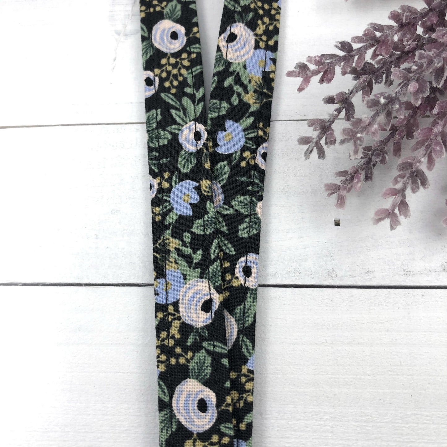 Rifle Paper Co Rosa Lanyard | Fabric Lanyard | Badge ID Holder | Name Tag Lanyard | Keychain | Lanyard for Keys | Floral Key Holder