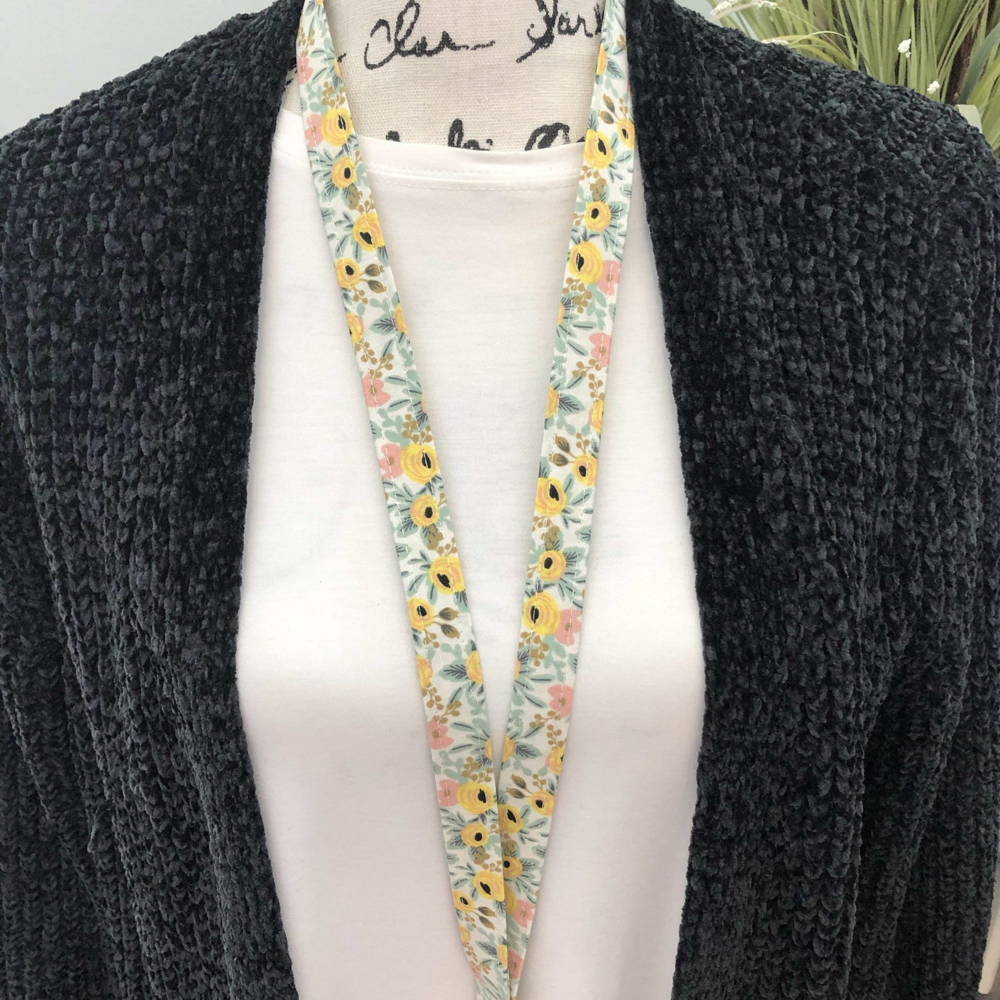 Rifle Paper Co Rosa Lanyard | Fabric Lanyard | Badge ID Holder | Name Tag Lanyard | Keychain | Lanyard for Keys | Floral Key Holder