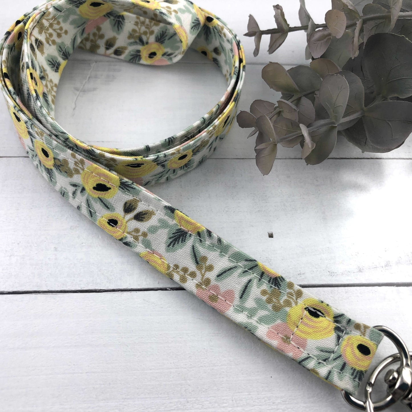 Rifle Paper Co Rosa Lanyard | Fabric Lanyard | Badge ID Holder | Name Tag Lanyard | Keychain | Lanyard for Keys | Floral Key Holder