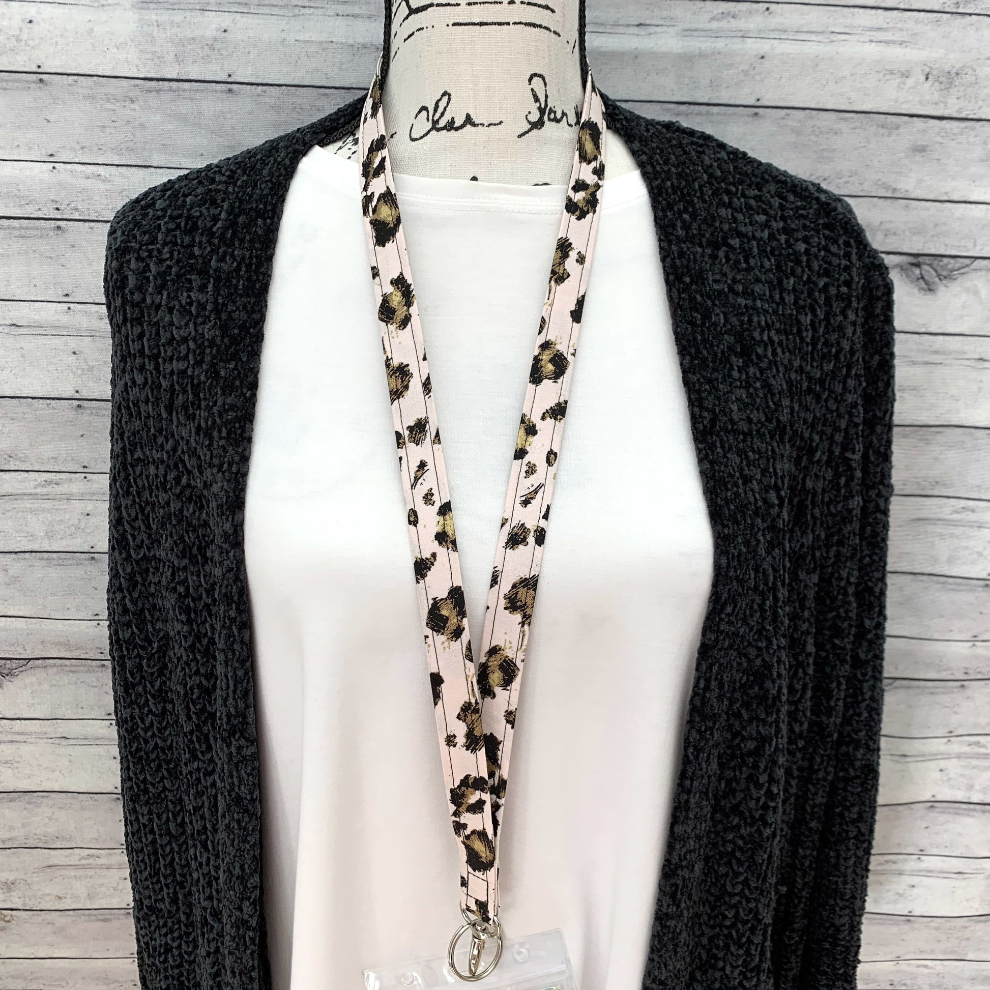 Handmade Leopard Lanyard, Popular Right Now, Teacher Lanyard, Badge Holder, Teacher Lanyard with ID Holder, Pink Lanyard, Animal Print
