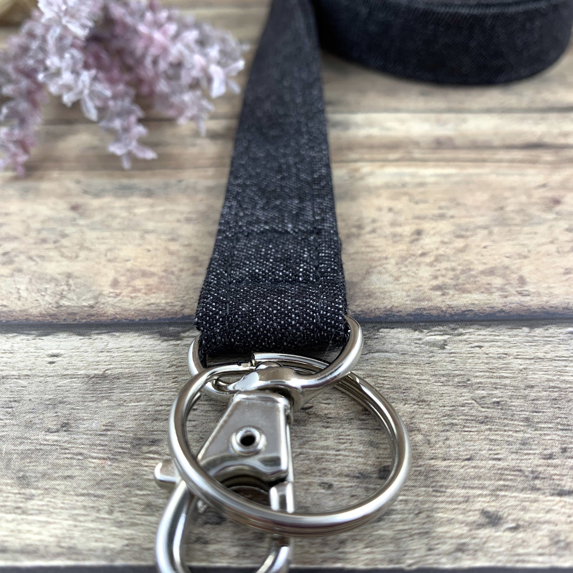 Handmade Denim Lanyard, Black Denim, Popular Right Now, Teacher Lanyard with ID holder, Black Lanyard, Librarian Gifts, Lanyard for Men