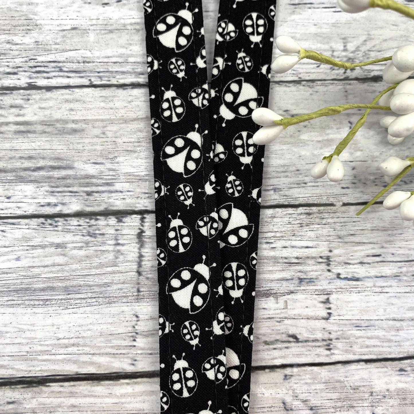 Handmade Ladybug Lanyard, Cute Lanyard with ID holder, Popular Right Now, Teacher Lanyard with ID holder, Black Lanyard, Ladybug Gifts