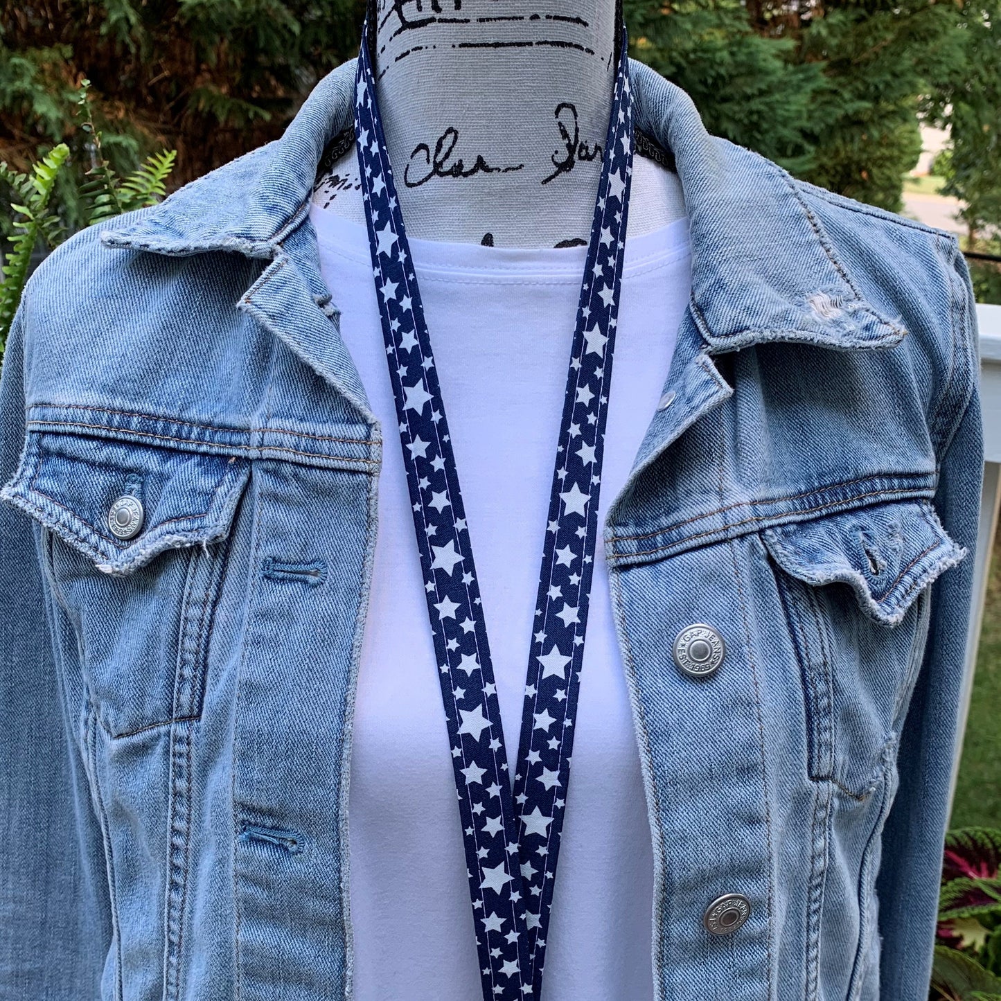 Handmade Stars Lanyard, Cute Lanyard with ID holder, Patriotic Lanyard, Teacher Lanyard with ID holder, Lanyard for keys, Librarian Gifts