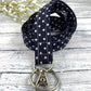 Handmade Polka Dot Lanyard, Cute Lanyard with ID holder, Popular Right Now, Teacher Lanyard with ID holder, Navy Lanyard, Librarian Gifts