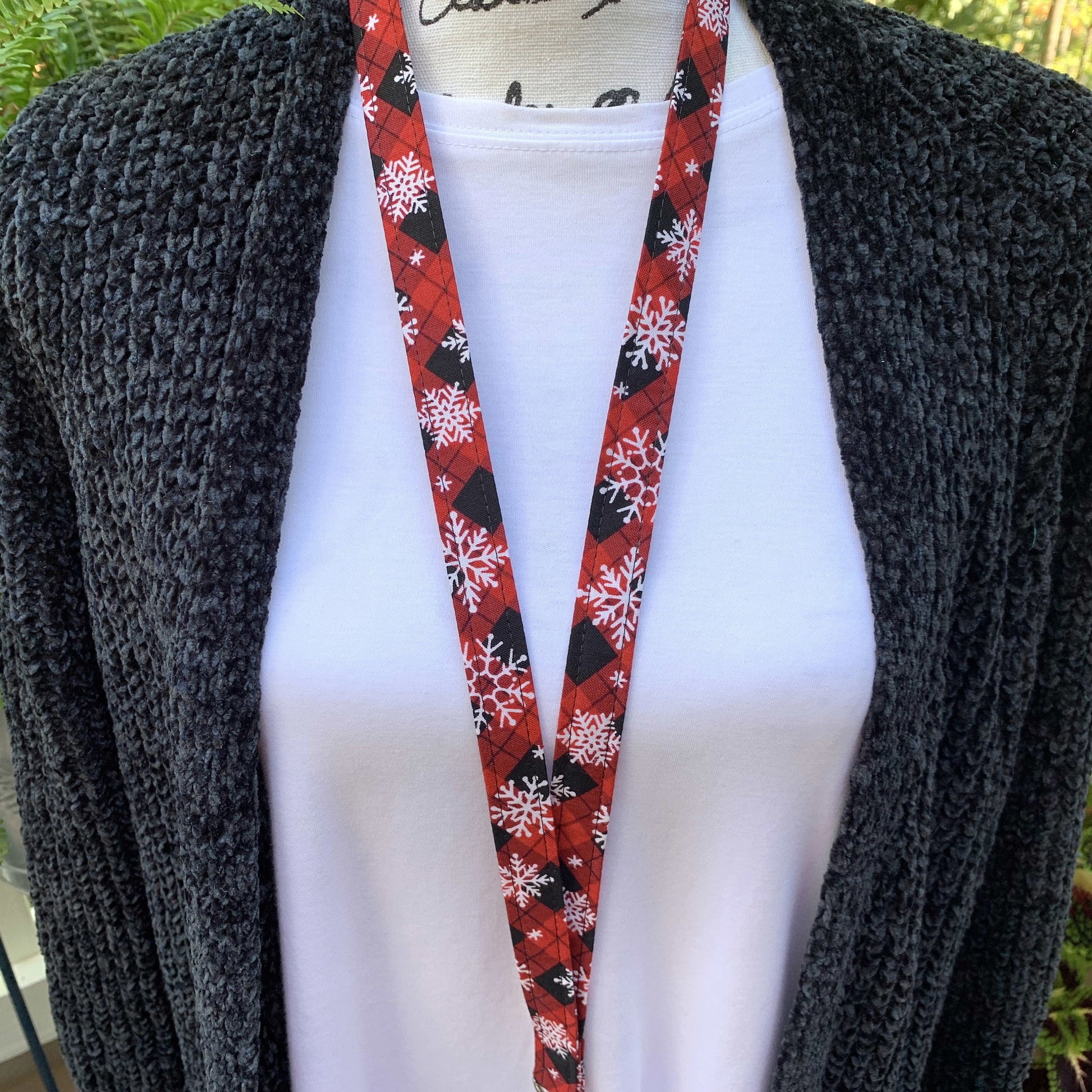 Handmade Snowflake Lanyard, Cute Lanyard with ID holder, Popular Right Now, Teacher Lanyard with ID holder, Snowflakes, Librarian Gifts