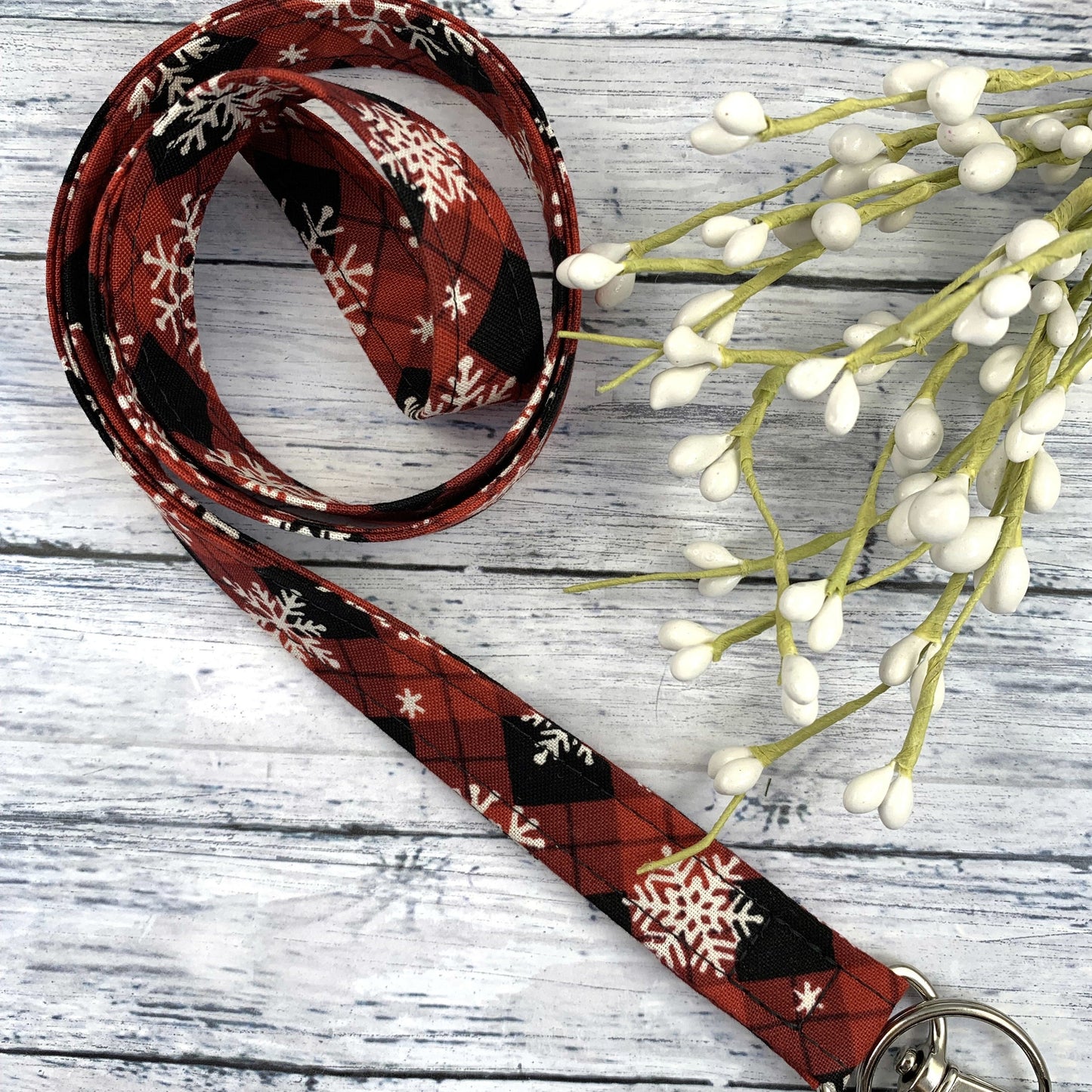 Handmade Snowflake Lanyard, Cute Lanyard with ID holder, Popular Right Now, Teacher Lanyard with ID holder, Snowflakes, Librarian Gifts