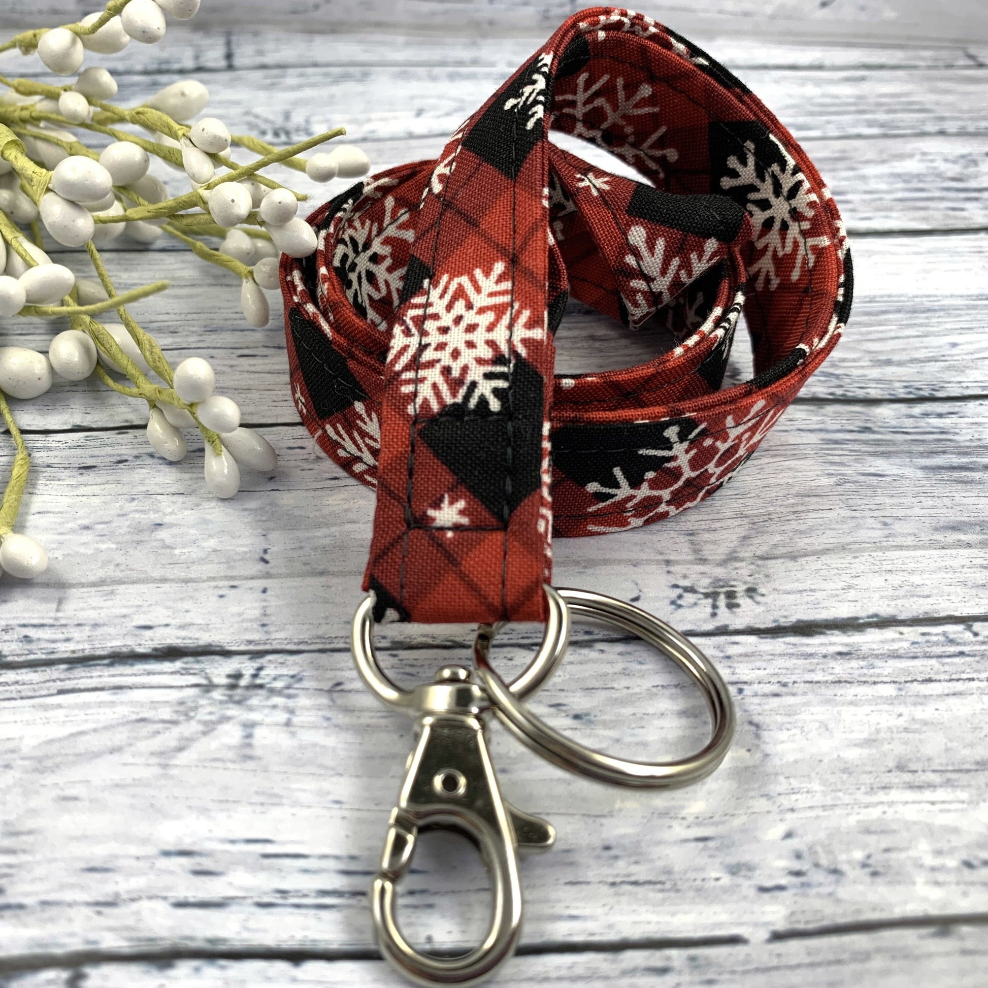 Handmade Snowflake Lanyard, Cute Lanyard with ID holder, Popular Right Now, Teacher Lanyard with ID holder, Snowflakes, Librarian Gifts