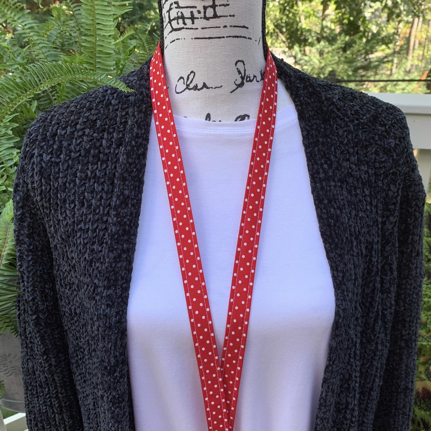 Handmade Polka Dot Lanyard, Cute Lanyard with ID holder, Popular Right Now, Teacher Lanyard with ID holder, Red Lanyard, Librarian Gifts