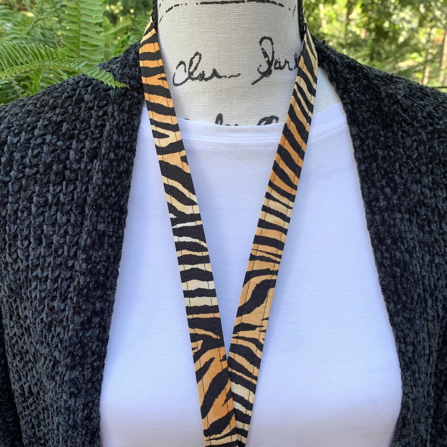 Handmade Tiger Print Lanyard, Cute Lanyard with ID holder, Popular Right Now, Teacher Lanyard with ID holder, Animal Print, Librarian Gifts