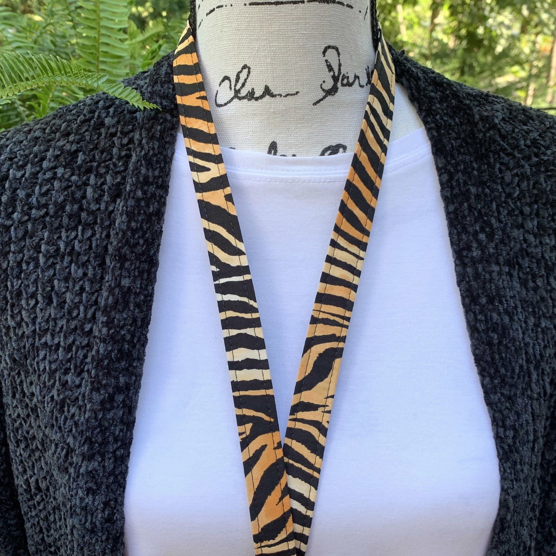 Handmade Tiger Print Lanyard, Cute Lanyard with ID holder, Popular Right Now, Teacher Lanyard with ID holder, Animal Print, Librarian Gifts