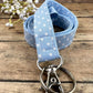 Handmade Polka Dot Lanyard, Cute Lanyard with ID holder, Popular Right Now, Teacher Lanyard with ID holder, Blue Lanyard, Librarian Gifts