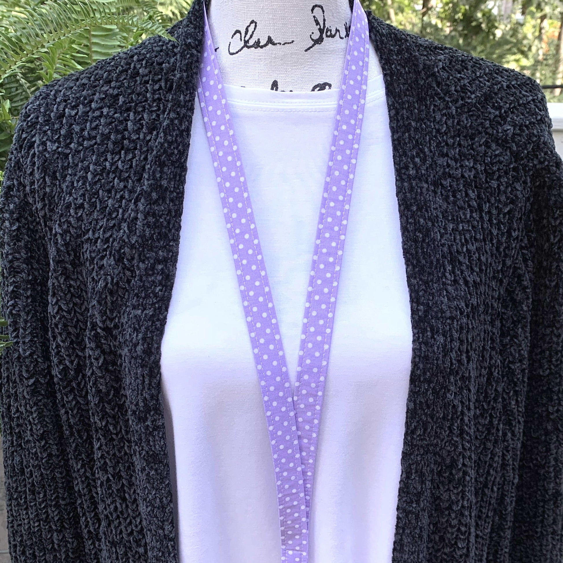 Polka Dot Lanyard, Cute Lanyard with ID holder, Popular Right Now, Teacher Lanyard with ID holder, Lavender Lanyard, Librarian Gifts
