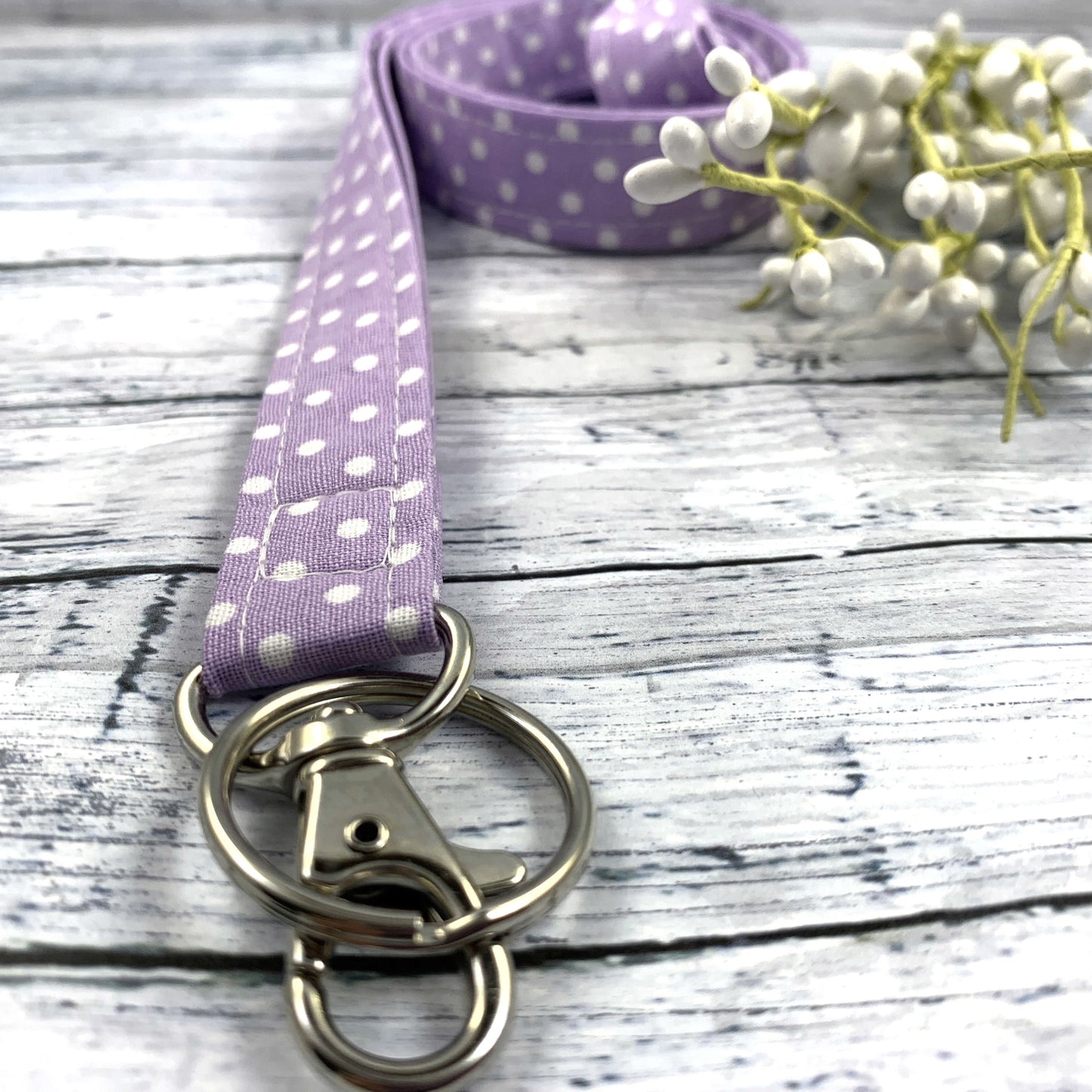 Polka Dot Lanyard, Cute Lanyard with ID holder, Popular Right Now, Teacher Lanyard with ID holder, Lavender Lanyard, Librarian Gifts