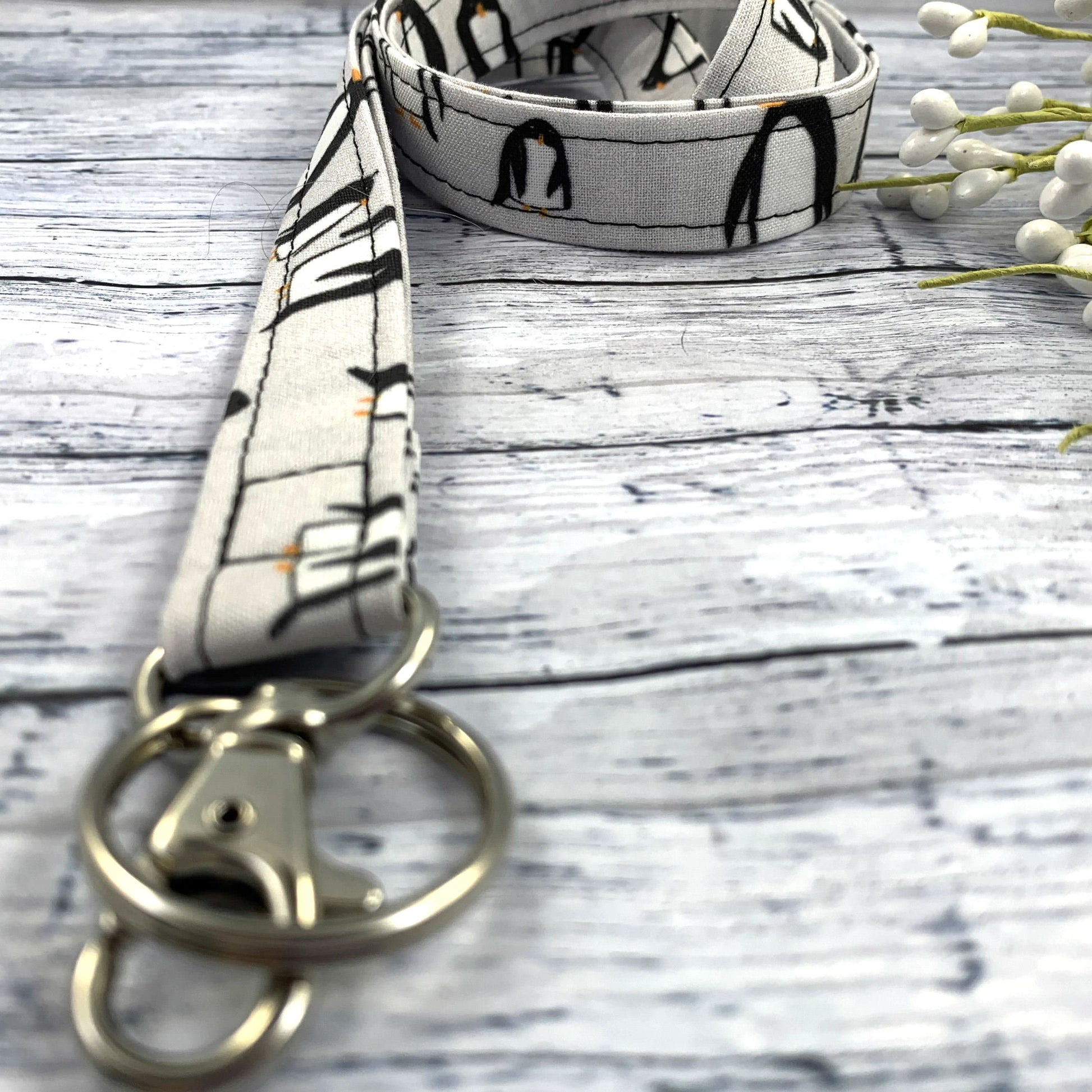 Handmade Penguin Lanyard,  Popular Right Now, Teacher Lanyard, New Teacher Gifts, Penguin Gift, Cute Lanyard for Keys, Penguin Lover's