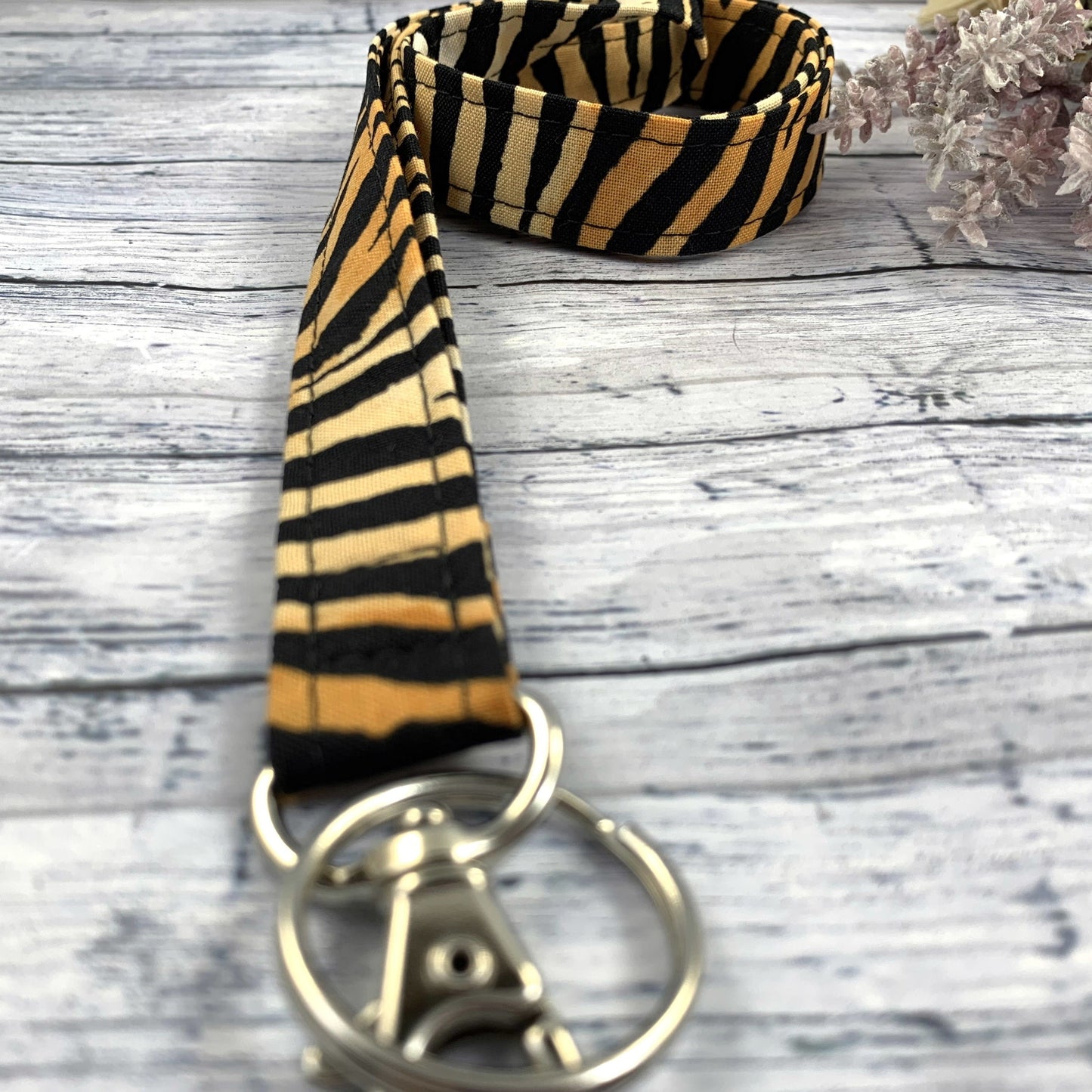 Handmade Tiger Print Lanyard, Cute Lanyard with ID holder, Popular Right Now, Teacher Lanyard with ID holder, Animal Print, Librarian Gifts