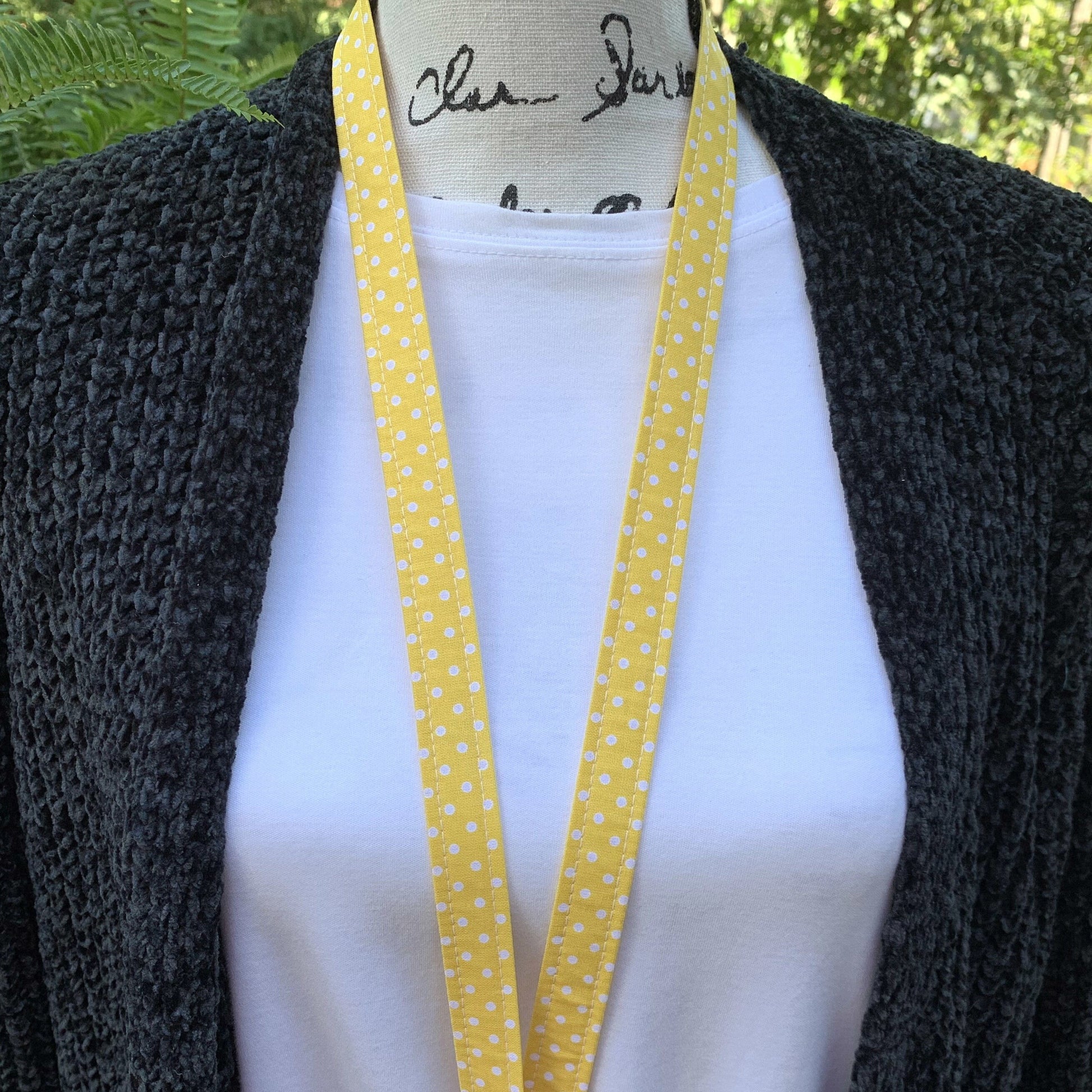 Polka Dot Lanyard, Cute Lanyard with ID holder, Popular Right Now, Teacher Lanyard with ID holder, Yellow Lanyard, High School Teacher