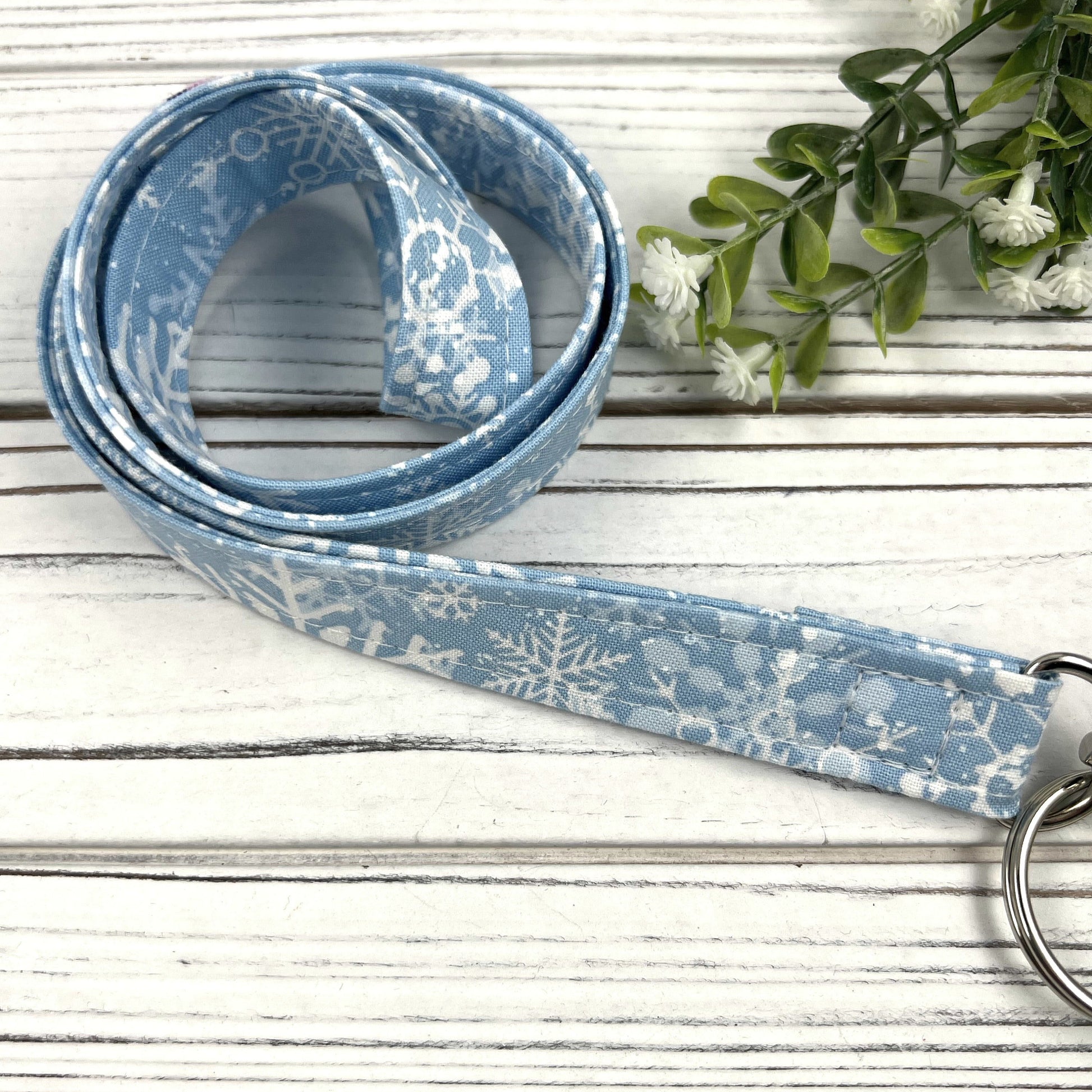 Handmade Snowflake Lanyard, Snowflakes Gift, Lanyard for Badge , Cute Lanyard for Keys, Cool Lanyard, Teacher Breakaway Lanyard, Useful Gift